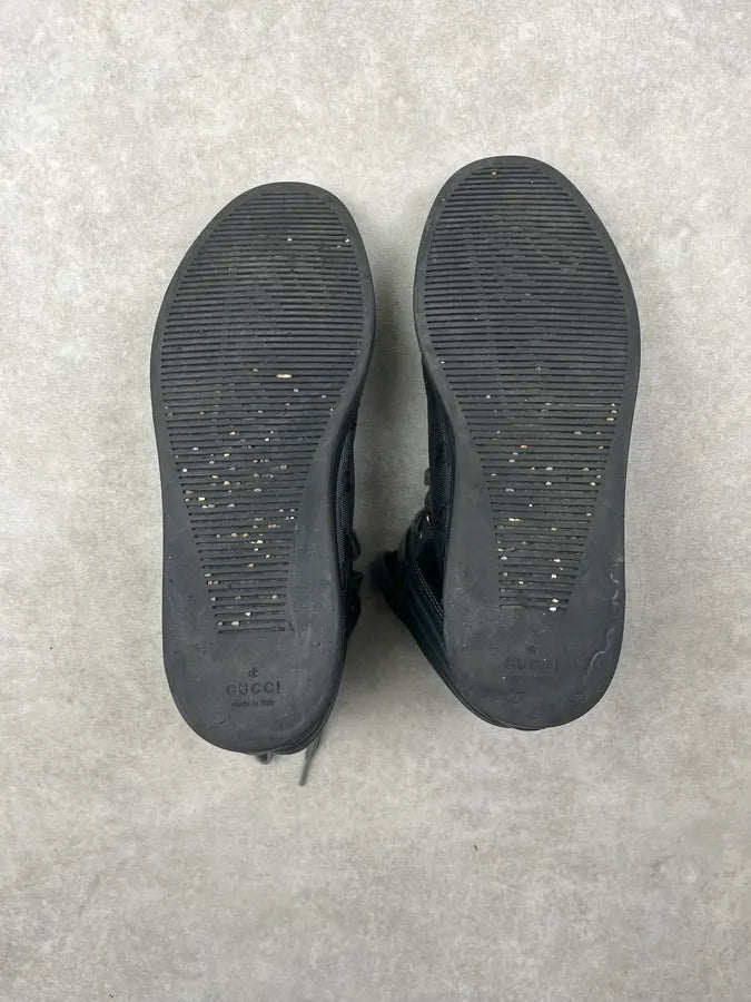 2000s Gucci Grey Leather Monogram High Sneakers AvsIdEp 7