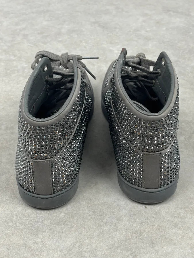 2000s Gucci Grey Leather Swarovski Crystal High-Top Sneakers LIVJyEU 12