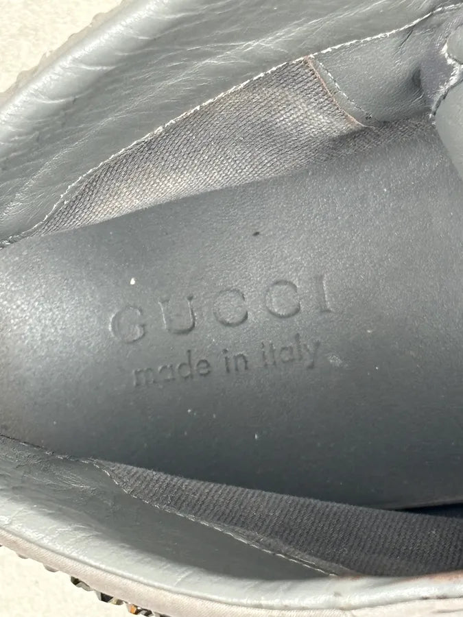 2000s Gucci Grey Leather Swarovski Crystal High-Top Sneakers LIVJyEU 17