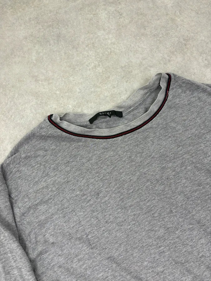 2000s Gucci Grey Longsleeve Contrast Stitch Longsleeves T-Shirt podrTJX 4
