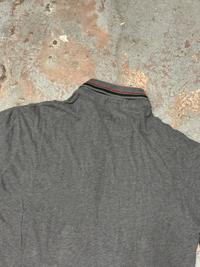 2000s Gucci Grey Minimalist Polo Shirt PLokKoi 5