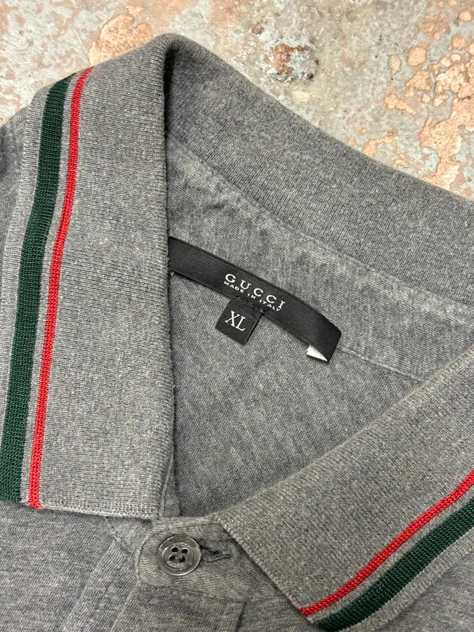 2000s Gucci Grey Minimalist Polo Shirt PLokKoi 6