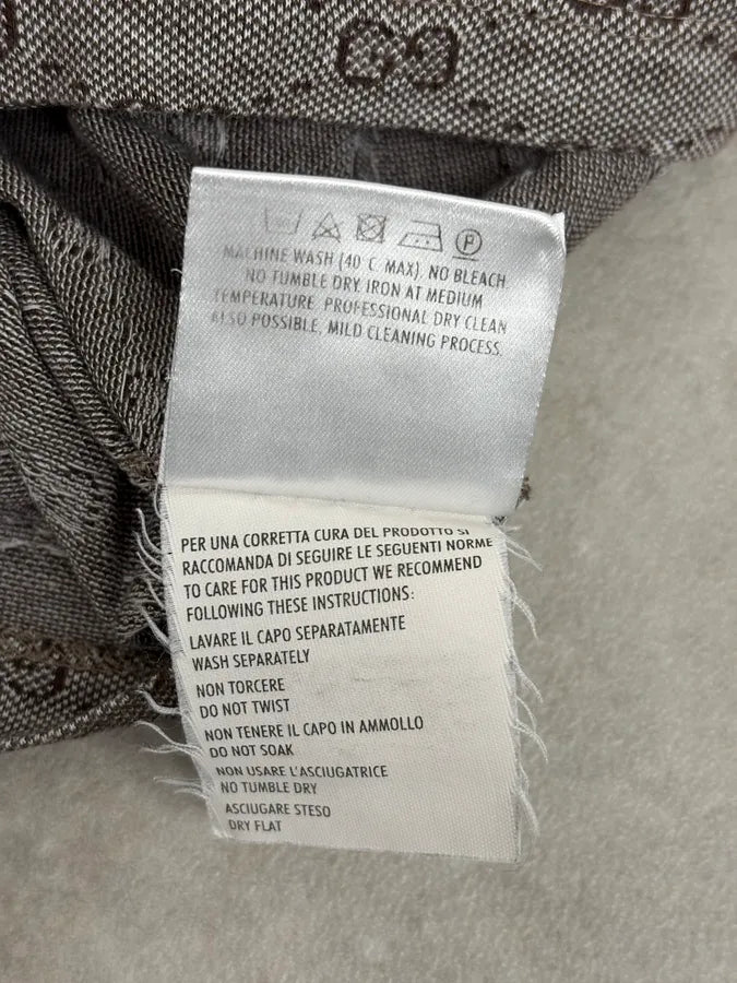 2000s Gucci Grey Monogram Contrast Yellow Collar Polo BYDLhRu 11