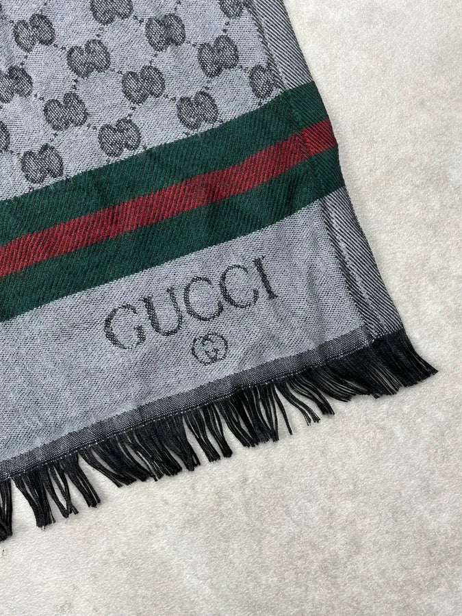 2000s Gucci Grey Monogram Signature Scarf axXBNxu 4