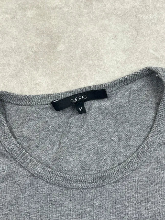 2010s Gucci Grey Painted Striped T-Shirt iIwZRVh 6