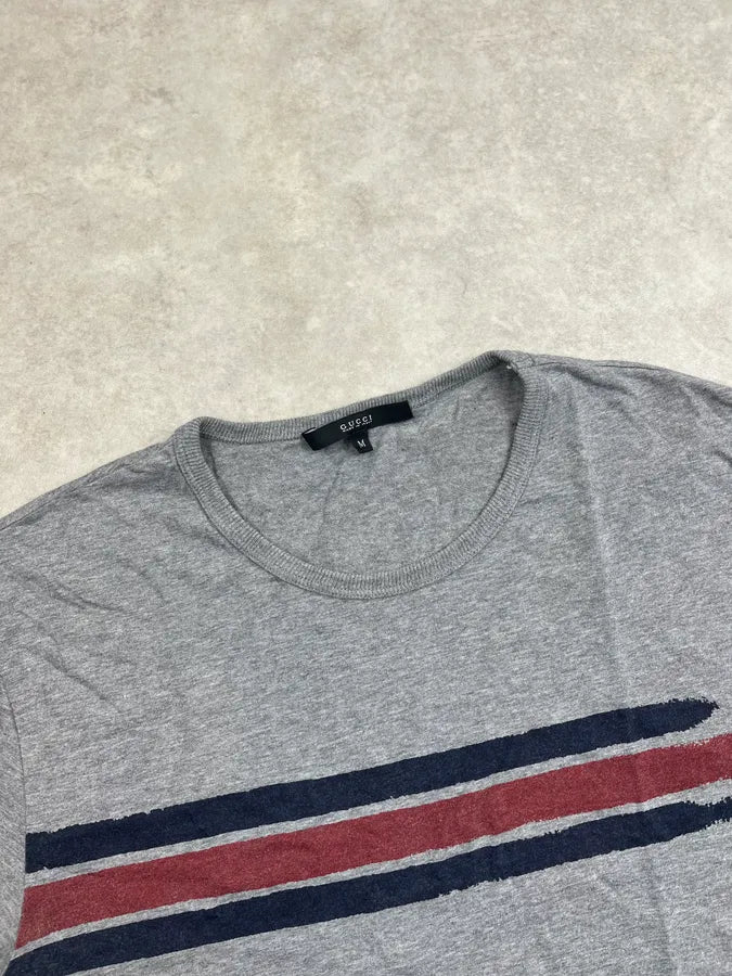 2010s Gucci Grey Painted Striped T-Shirt iIwZRVh 3