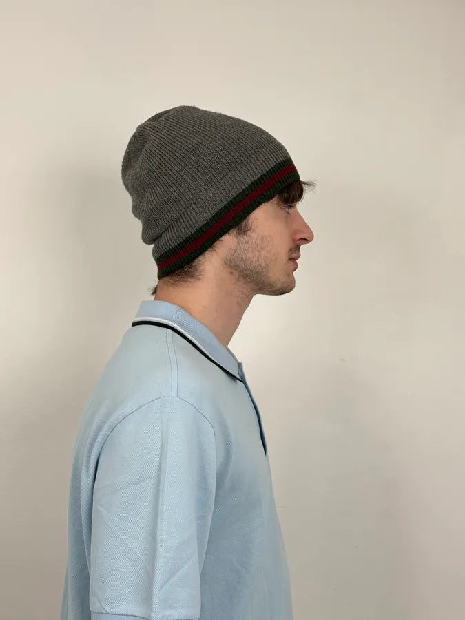 2000s Gucci Grey Signature Classy Wool & Silk Beanie NDIpHIm 1