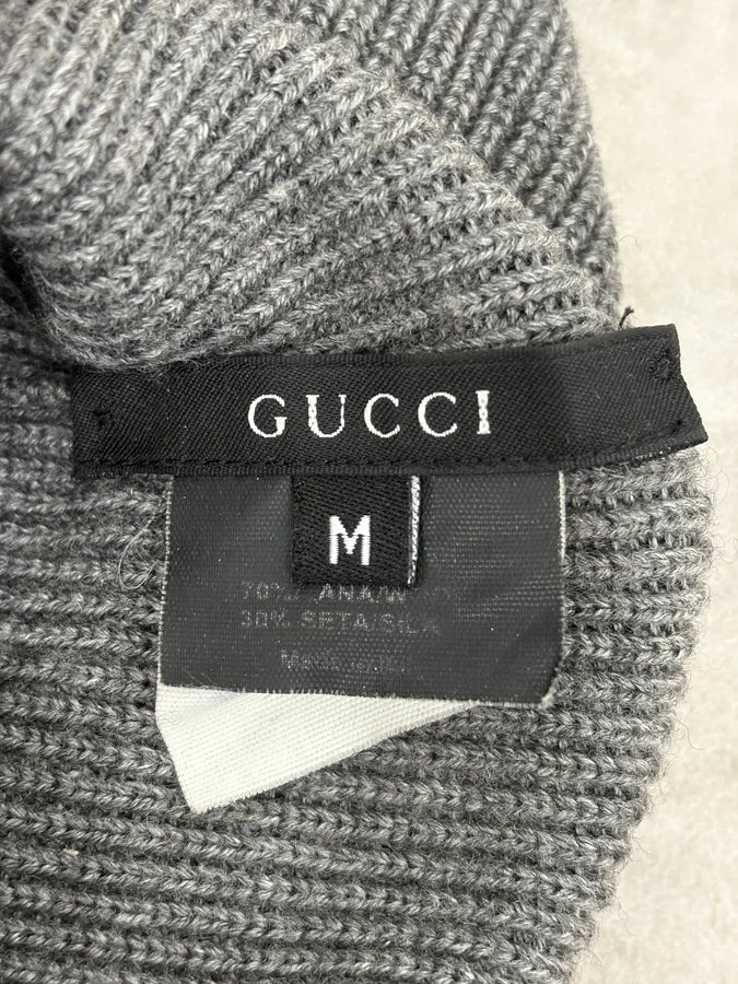 2000s Gucci Grey Signature Classy Wool & Silk Beanie NDIpHIm 5