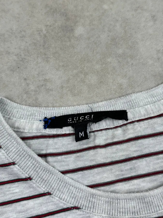 2000s Gucci Grey Striped T-Shirt FCPyXpU 7