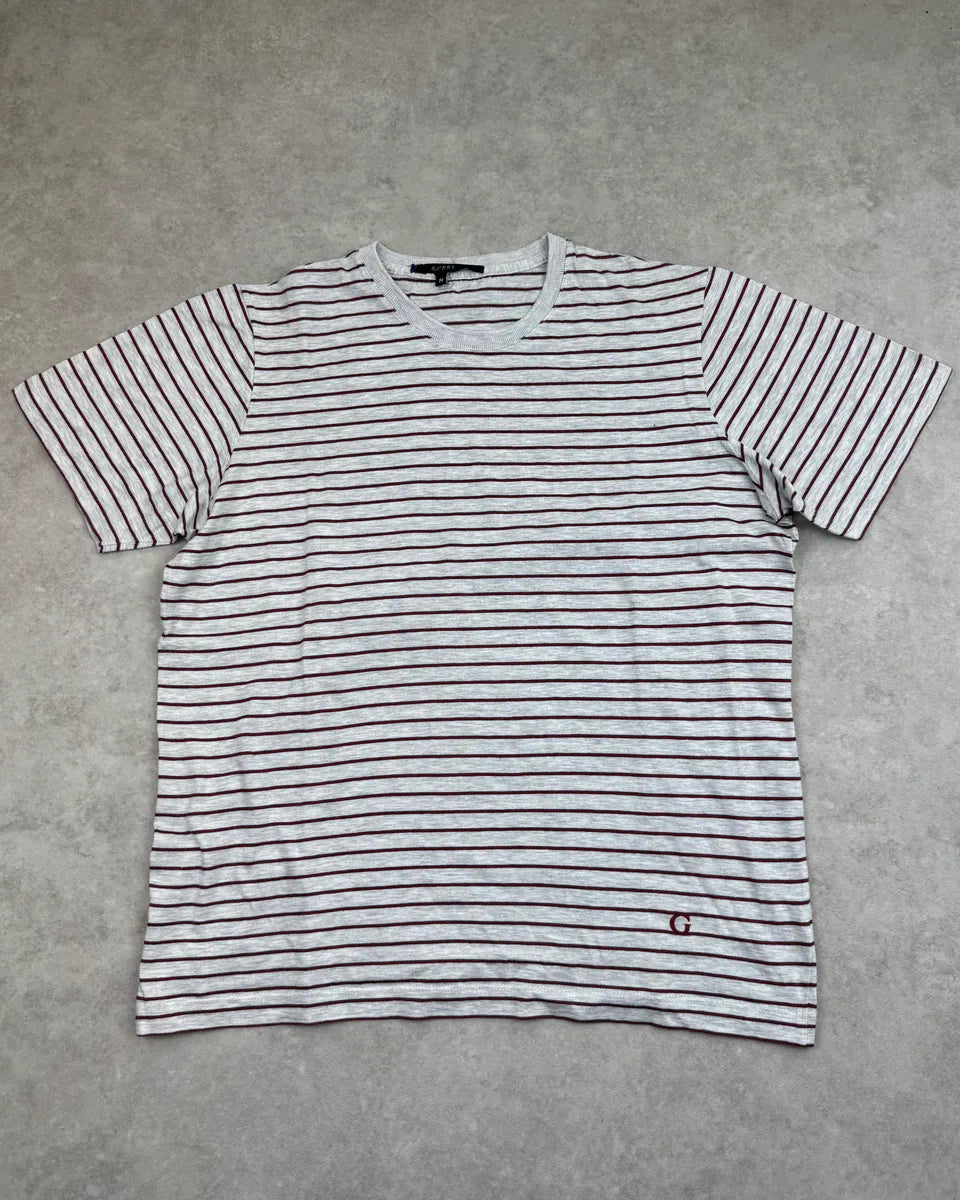 2000s Gucci Grey Striped T-Shirt FCPyXpU 0