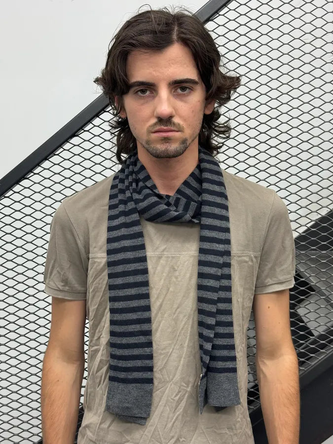 SS2008 Gucci Grey Stripes Wool Scarf tQreyNQ 1