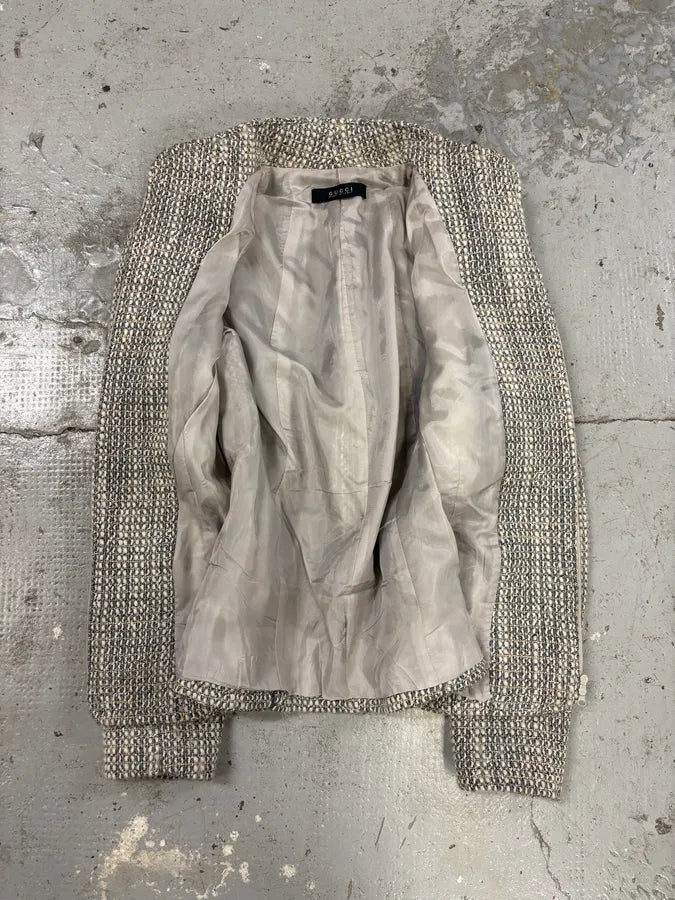 2000s Gucci Grey Tweed Jacket xOfKUIY 2