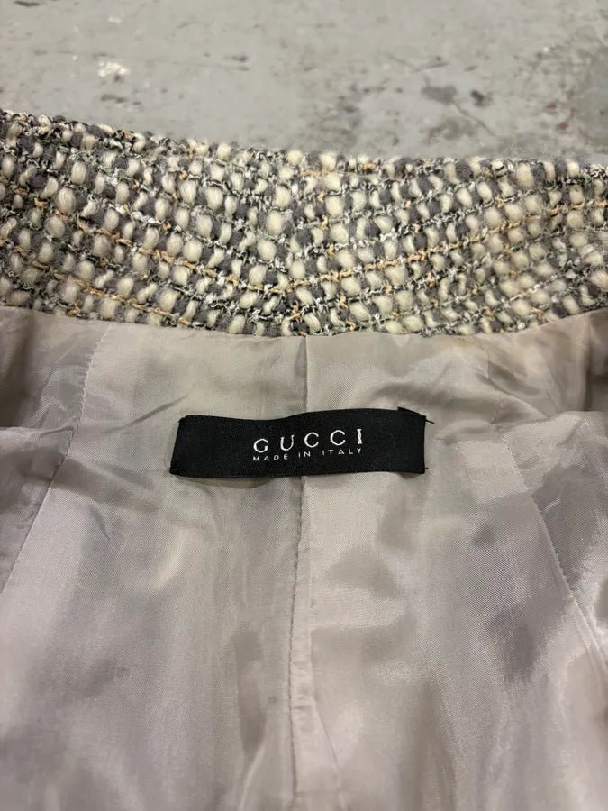 2000s Gucci Grey Tweed Jacket xOfKUIY 7