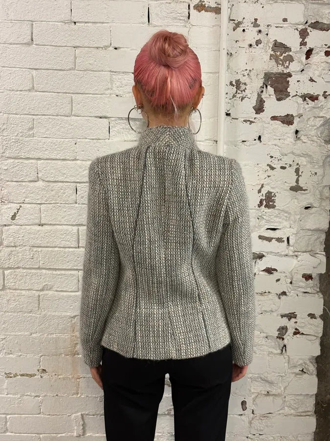 2000s Gucci Grey Tweed Minimalist Jacket xOfKUIY 1
