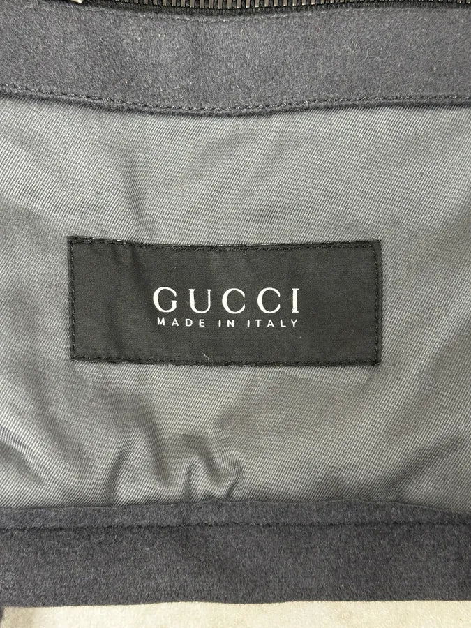 2000s Gucci Grey Wool Asymmetrical Jacket NSrjODX 14