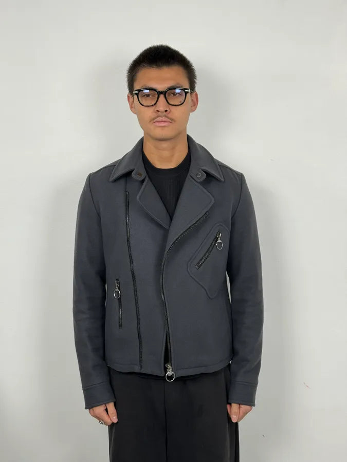 2000s Gucci Grey Wool Asymmetrical Jacket NSrjODX 1