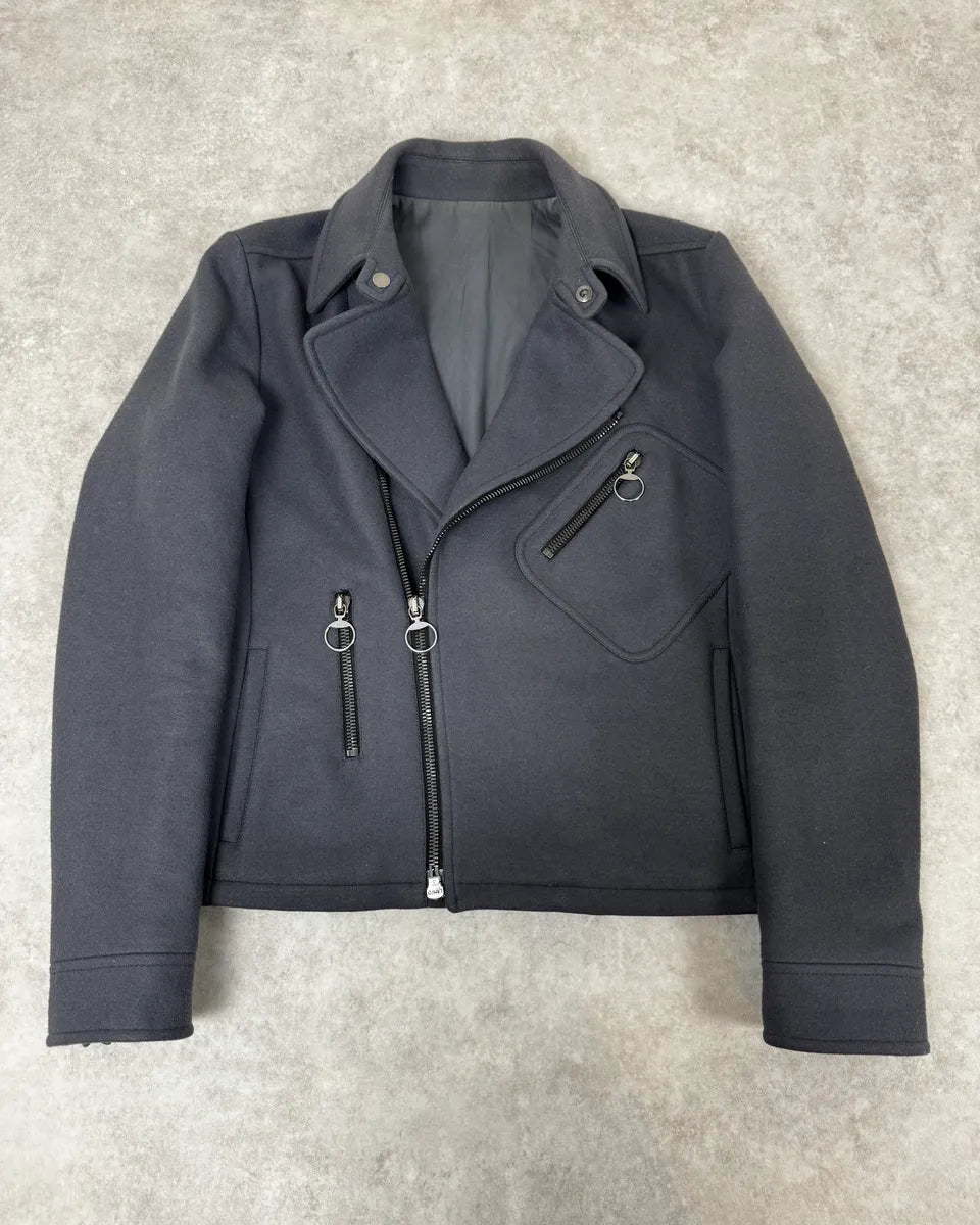 2000s Gucci Grey Wool Asymmetrical Jacket NSrjODX 0