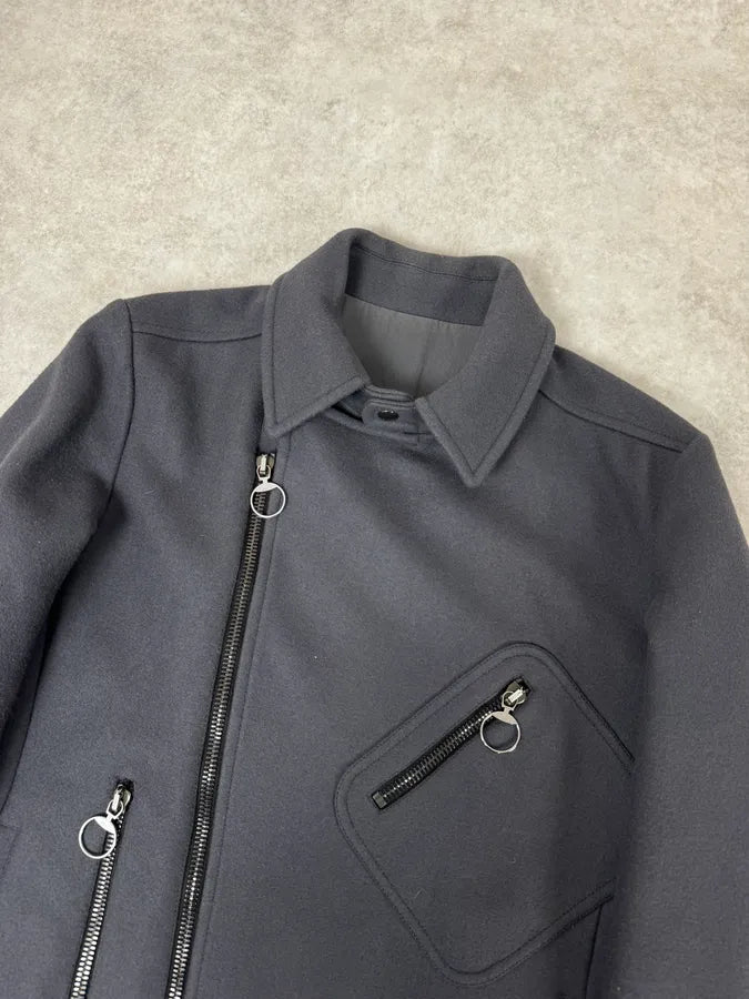 2000s Gucci Grey Wool Asymmetrical Jacket NSrjODX 5