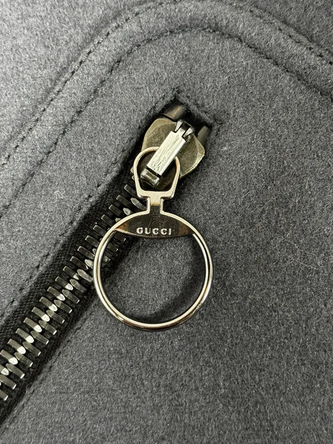 2000s Gucci Grey Wool Asymmetrical Jacket NSrjODX 12