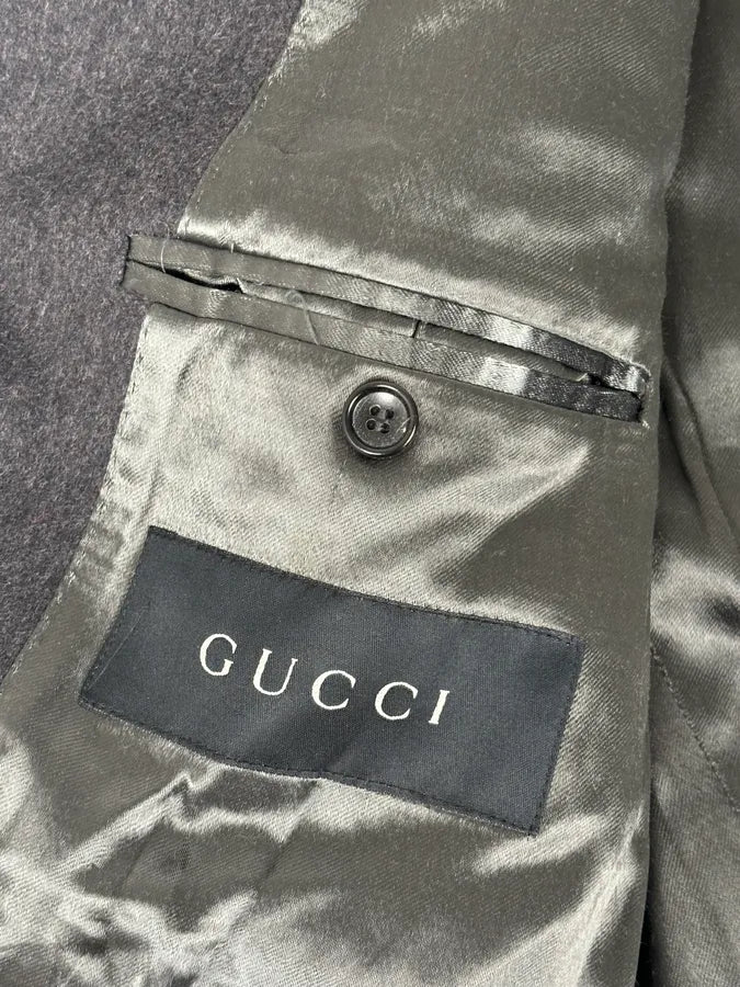 2000s Gucci Grey Wool Classy Long Coat PaLqLtl 10