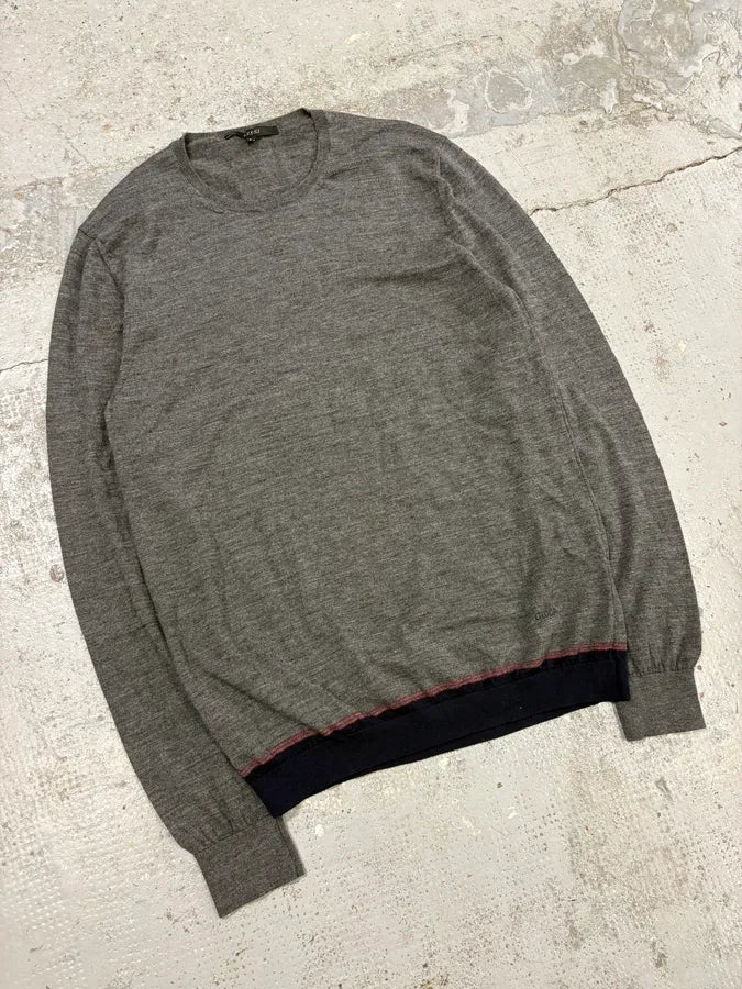 2010s Gucci Grey Wool Contrast Classy Sweater YBACTiU 3