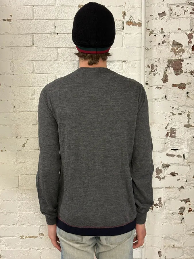 2010s Gucci Grey Wool Contrast Classy Sweater YBACTiU 2