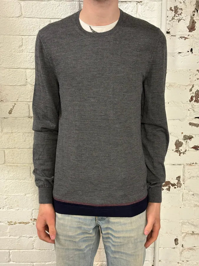 2010s Gucci Grey Wool Contrast Classy Sweater YBACTiU 1