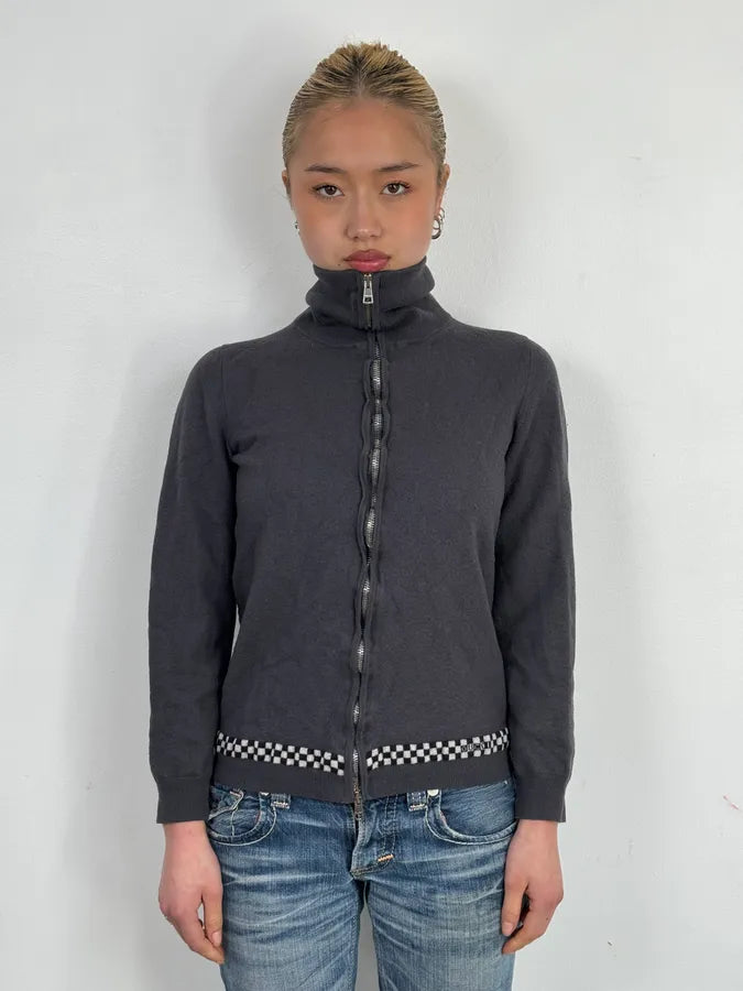 2000s Gucci Grey Wool Zip-up Cardigan Sweater bDrnTmS 1