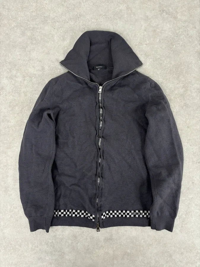 2000s Gucci Grey Wool Zip-up Cardigan Sweater bDrnTmS 0