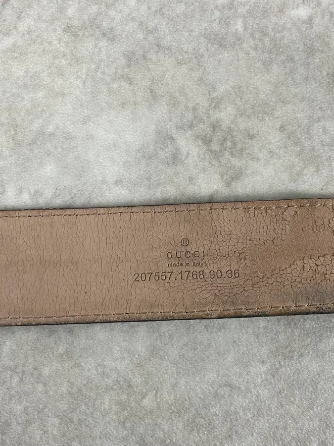 2000s Gucci Heart Knight Monogram Leather Belt kHtkuRl 4