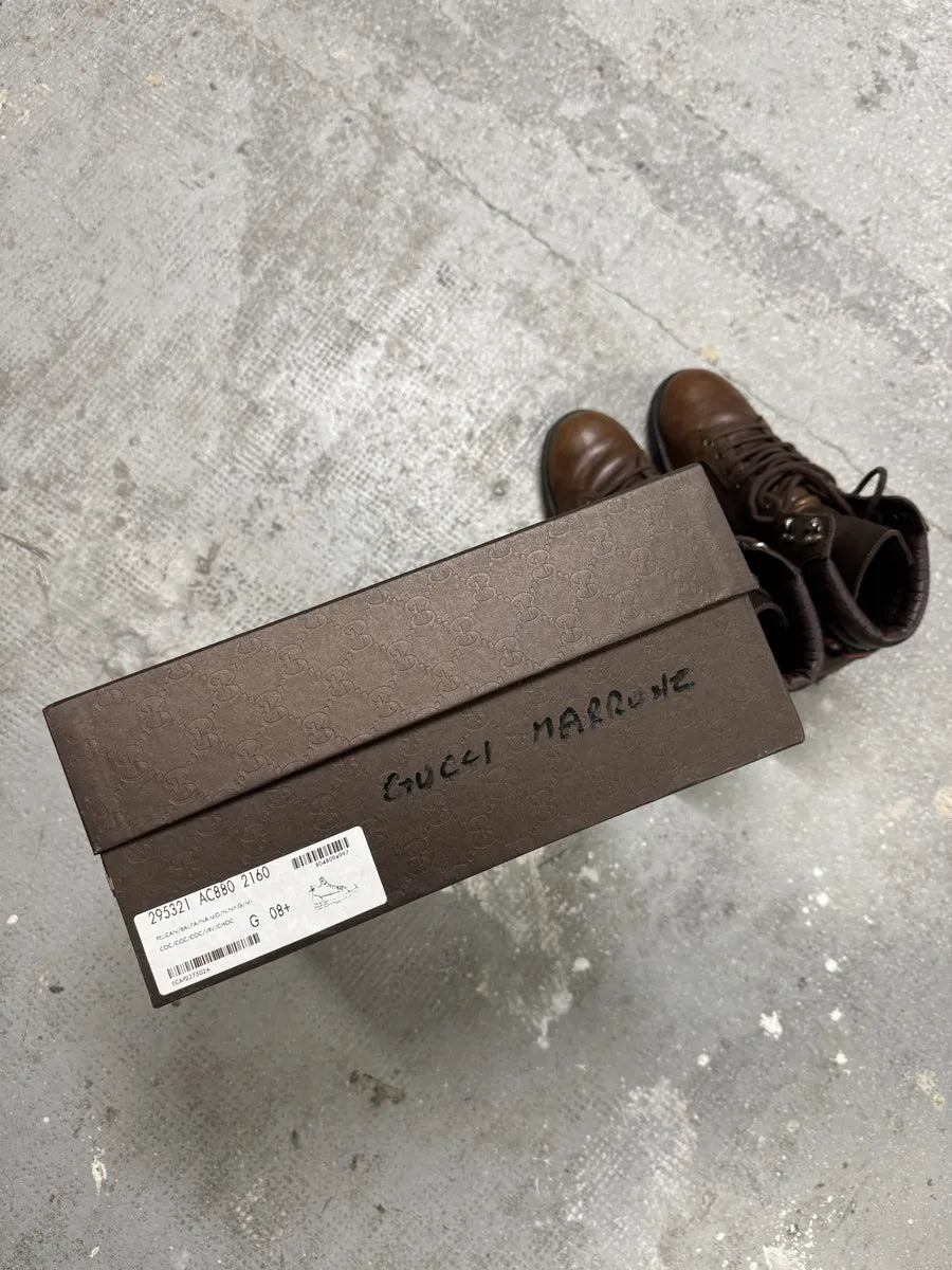 2000s Gucci High Brown Hybrid Leather Daily Mountain Boots zZLTrCT 6
