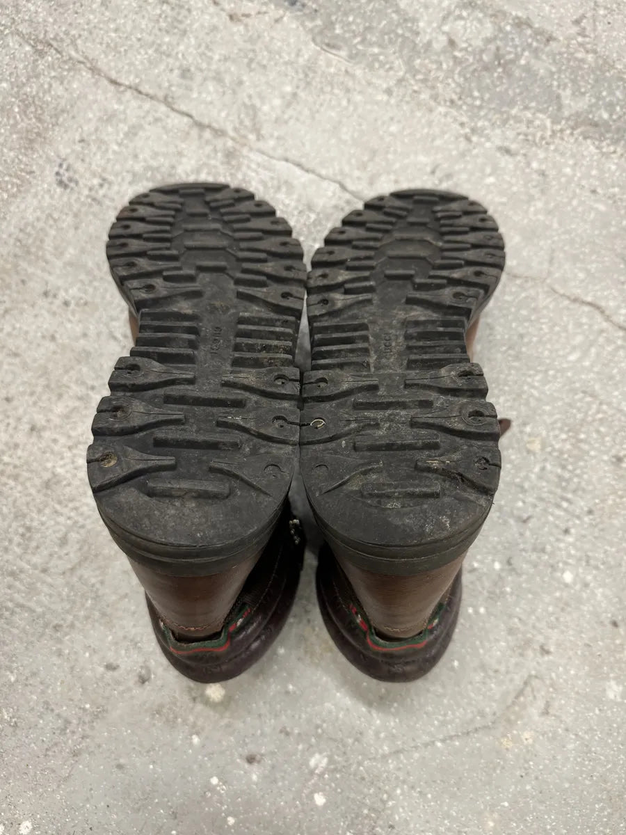 2000s Gucci High Brown Hybrid Leather Daily Mountain Boots zZLTrCT 7