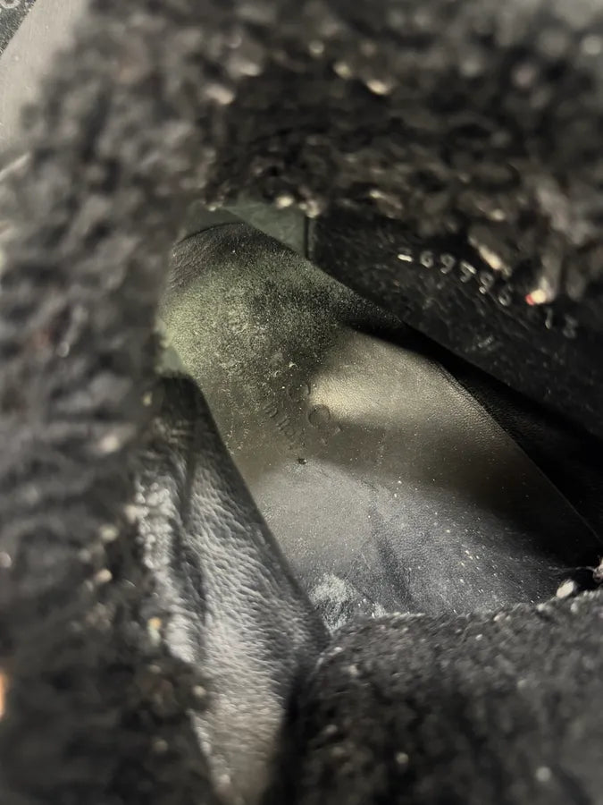 2000s Gucci High Fur Nebraska Mountain Black Monogram Shoes (47eu/us12.5) 10