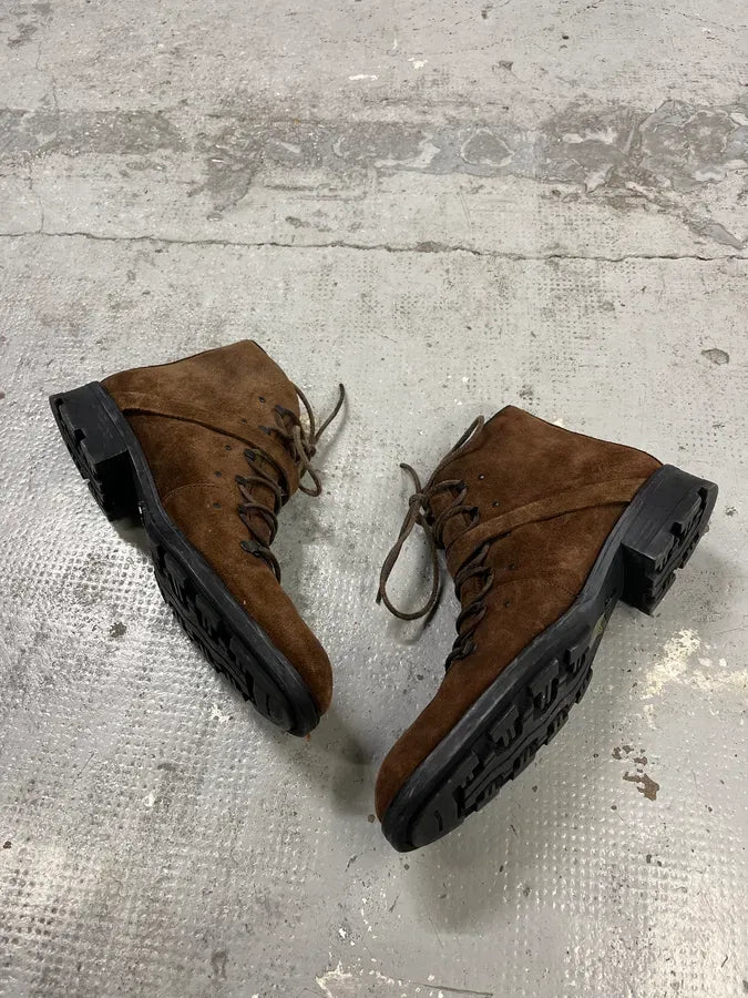 2000s Gucci Hiking Brown Suede Leather Boots bQASBhE 2