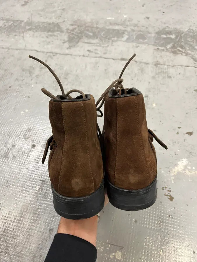 2000s Gucci Hiking Brown Suede Leather Boots bQASBhE 4
