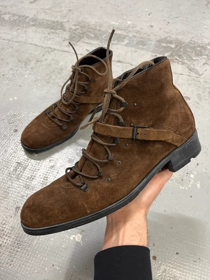 2000s Gucci Hiking Brown Suede Leather Boots bQASBhE 0