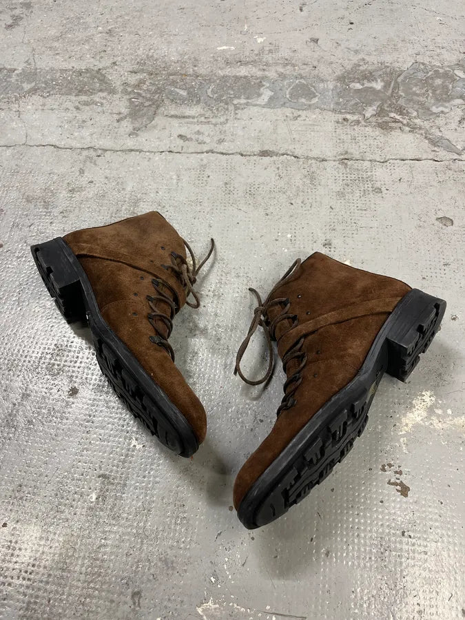 2000s Gucci Hiking Brown Suede Leather Boots bQASBhE 2