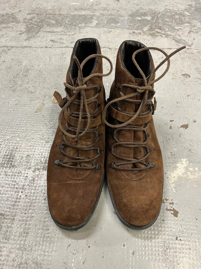 2000s Gucci Hiking Brown Suede Leather Boots bQASBhE 3