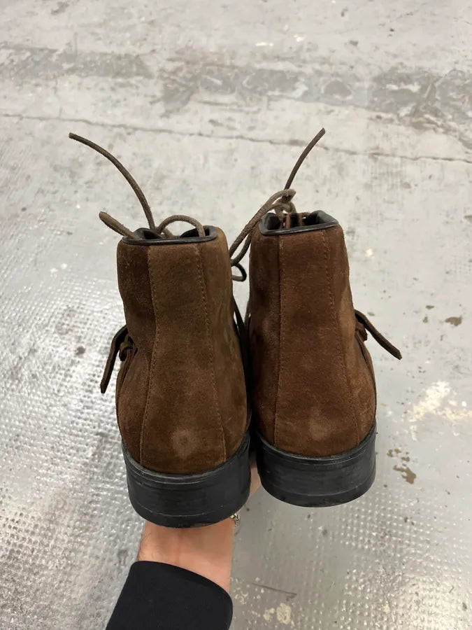 2000s Gucci Hiking Brown Suede Leather Boots bQASBhE 4