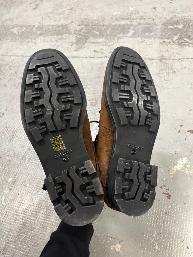 2000s Gucci Hiking Brown Suede Leather Boots bQASBhE 5