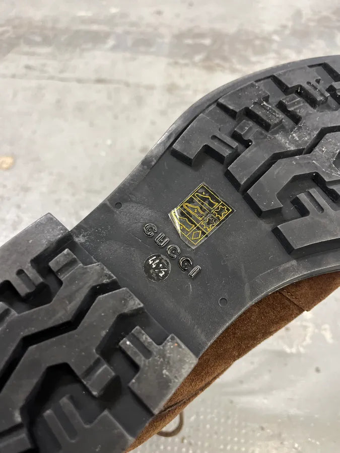 2000s Gucci Hiking Brown Suede Leather Boots bQASBhE 6