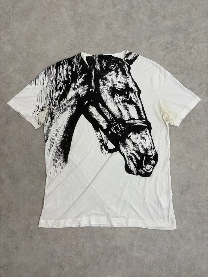2000s Gucci Horse White T-Shirt Gjgfjhr 0