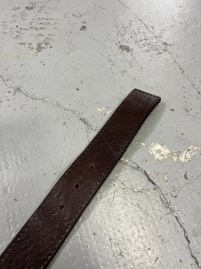 2000s Gucci Horseshoe Buckle Brown Leather Belt CVnDNGJ 5