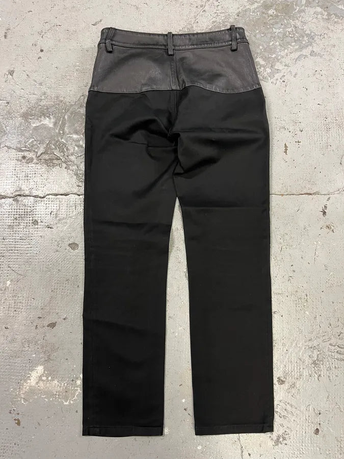 2000s Gucci Hybrid Leather Black Casual Pants (S/M) tcEuKKZ 4