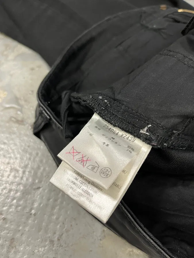 2000s Gucci Hybrid Leather Black Casual Pants (S/M) tcEuKKZ 8