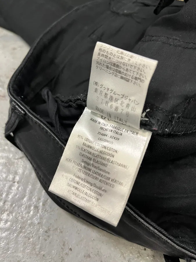 2000s Gucci Hybrid Leather Black Casual Pants (S/M) tcEuKKZ 9