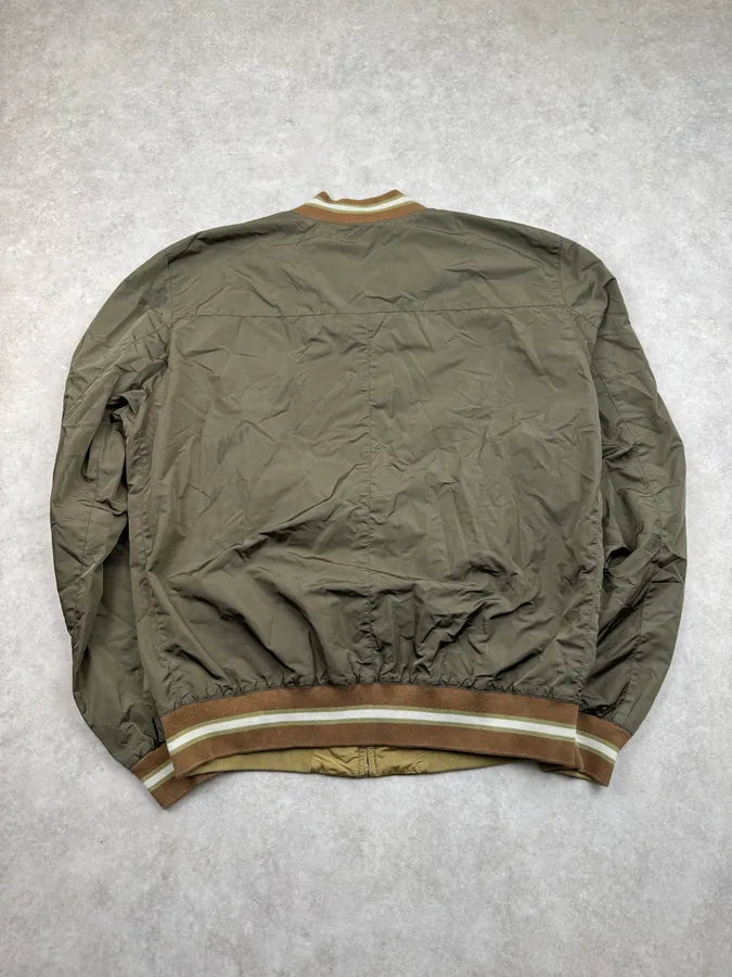 2000s Gucci Khaki & Olive Reversible Nylon Bomber Jacket BEBkGEq 9