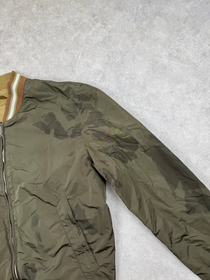2000s Gucci Khaki & Olive Reversible Nylon Bomber Jacket BEBkGEq 15