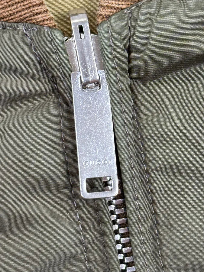 2000s Gucci Khaki & Olive Reversible Nylon Bomber Jacket BEBkGEq 13