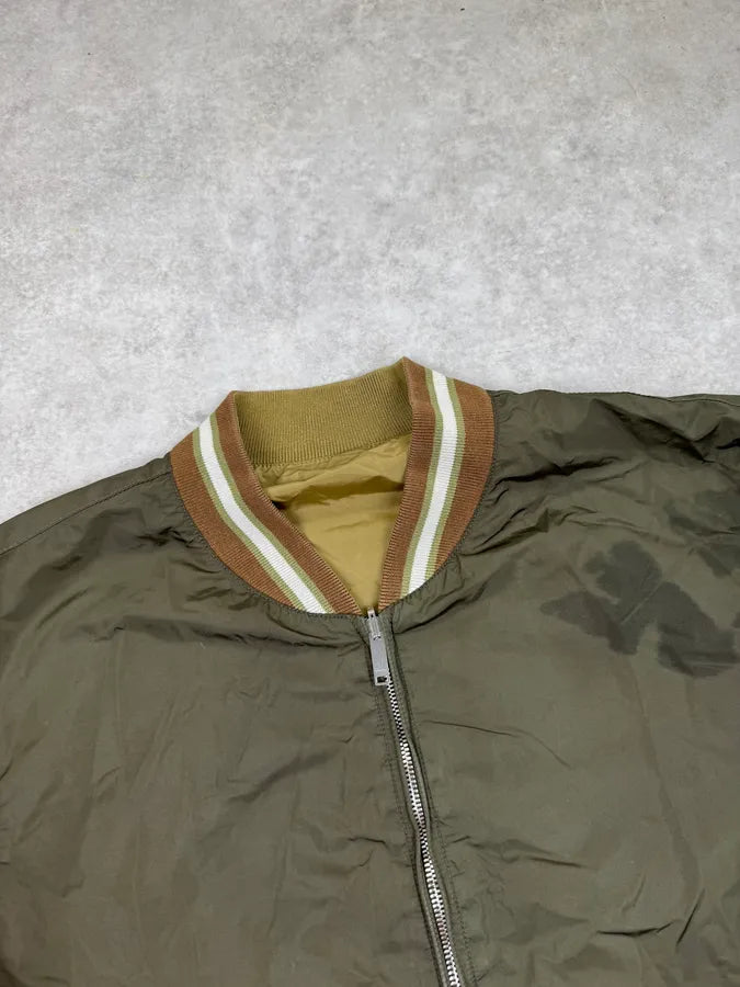2000s Gucci Khaki & Olive Reversible Nylon Bomber Jacket BEBkGEq 7